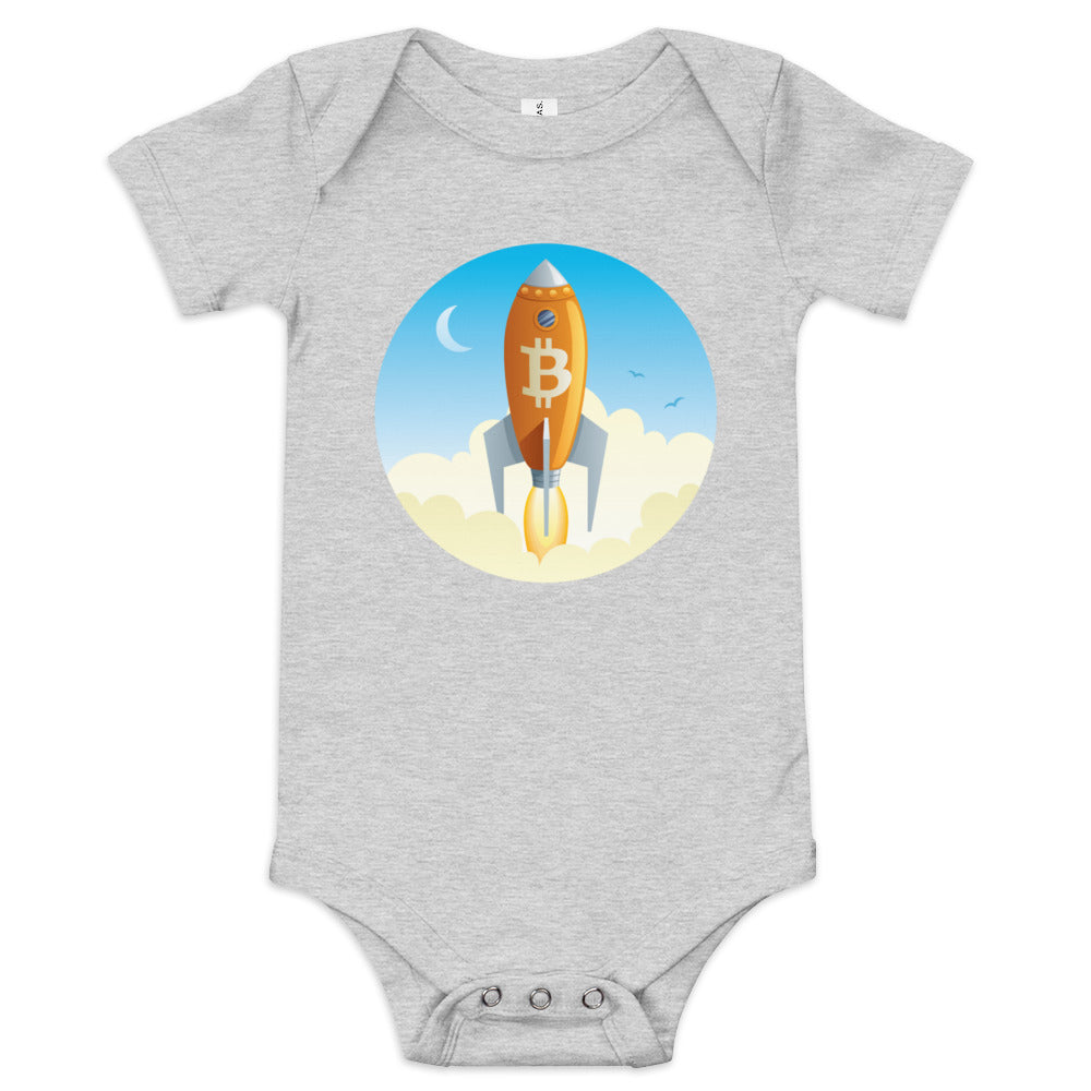 Bitcoin Rocket Baby short sleeve one piece