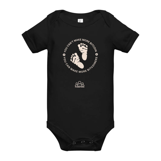 You Can't Make More Bitcoin Baby Short Sleeve One Piece – Soft and comfortable Bitcoin-themed bodysuit for babies