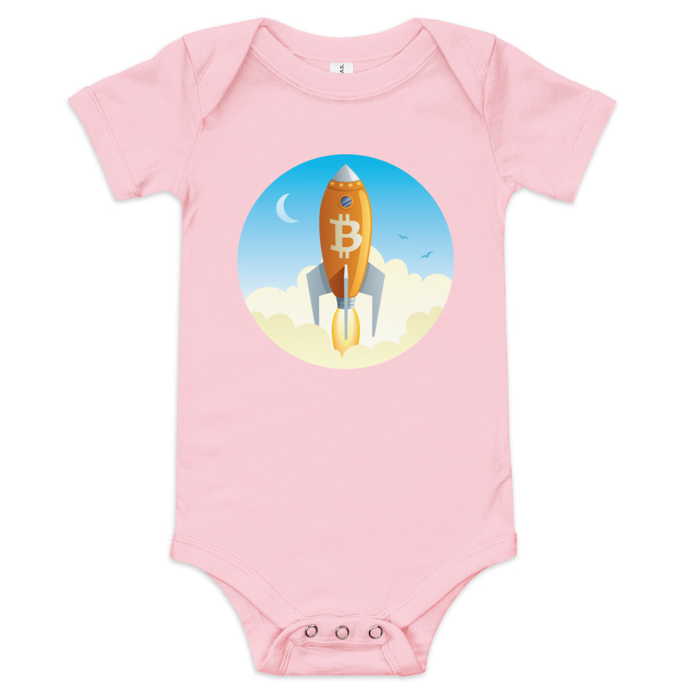 Bitcoin Rocket Baby short sleeve one piece