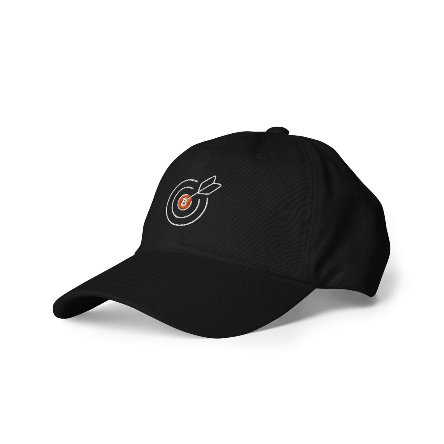 The Goal is Living Life on Your Own Terms Dad Hat – Adjustable cap with a Bitcoin-themed empowering slogan design