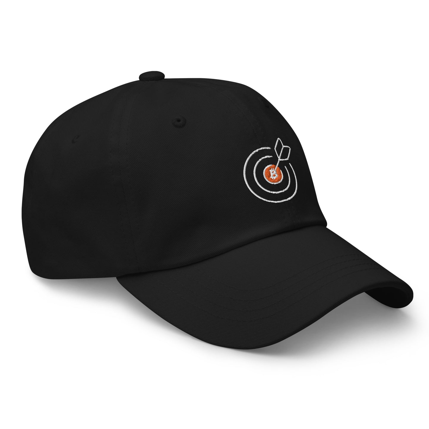 The Goal is Living Life on Your Own Terms Dad Hat – Adjustable cap with a Bitcoin-themed empowering slogan design