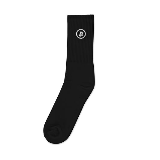 Bitcoin Embroidered Socks – Comfortable socks with embroidered Bitcoin logo design