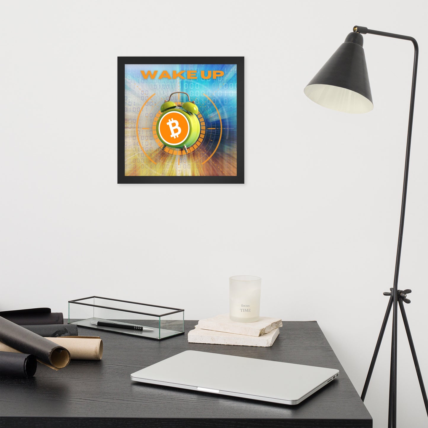 Wake Up Bitcoin Framed poster