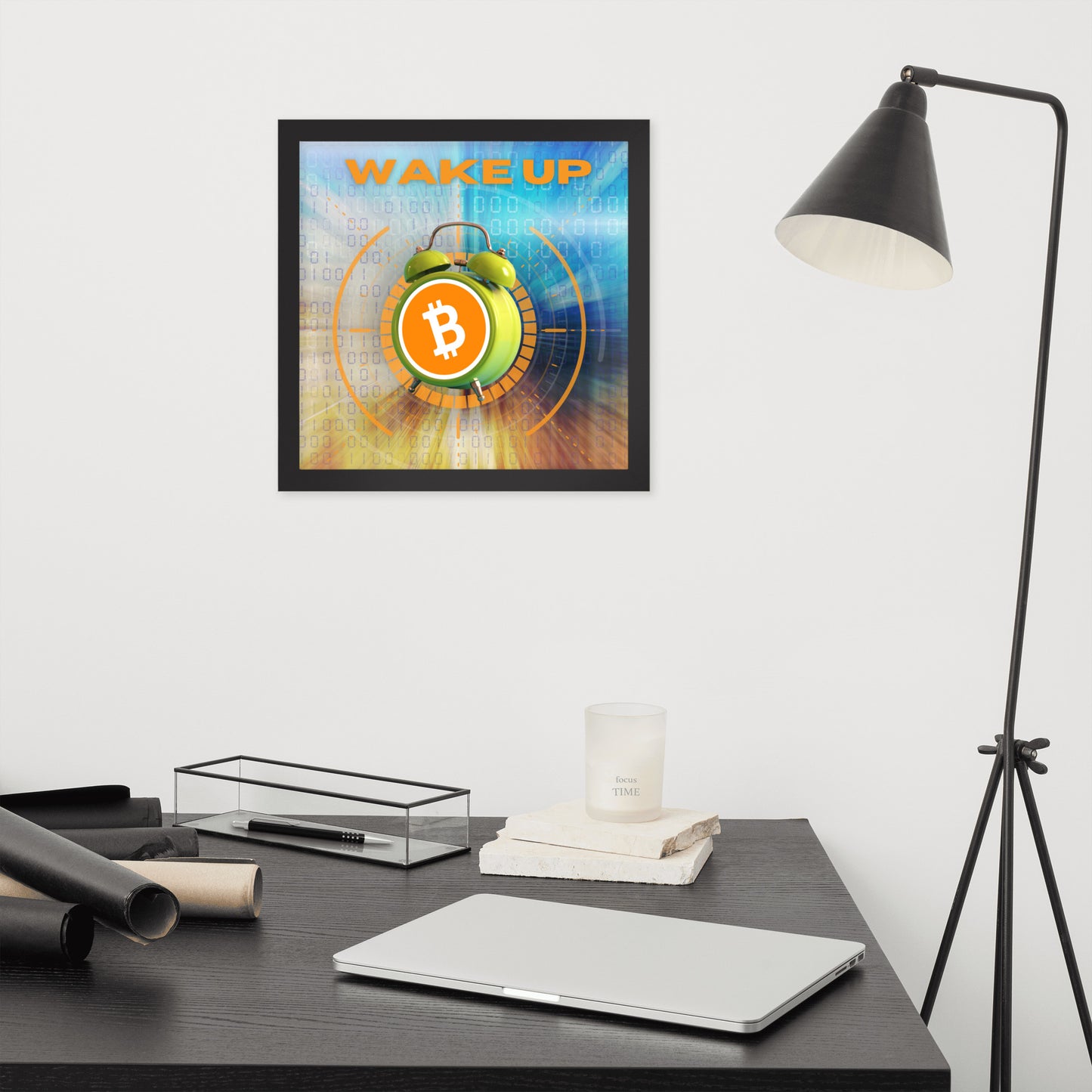 Wake Up Bitcoin Framed poster