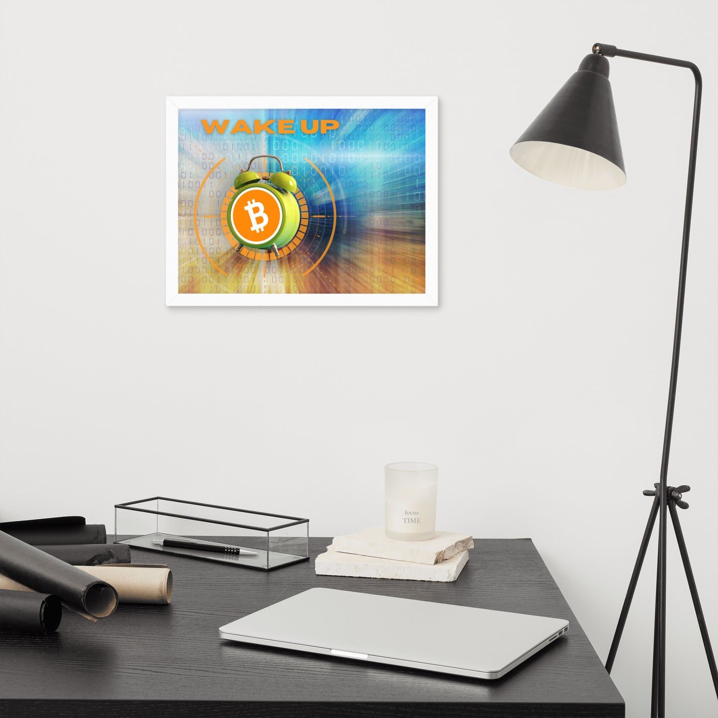 Wake Up Bitcoin Framed poster