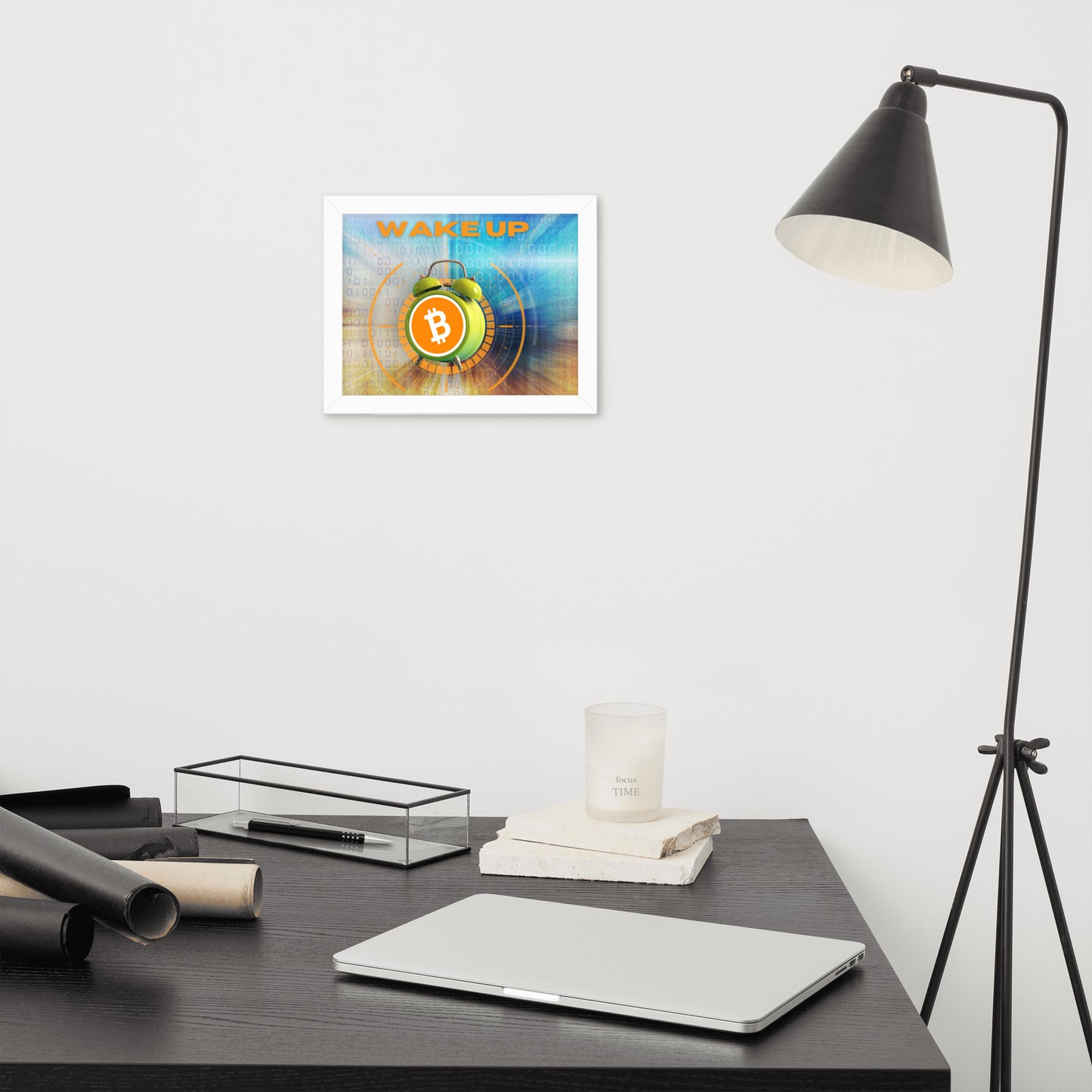 Wake Up Bitcoin Framed poster