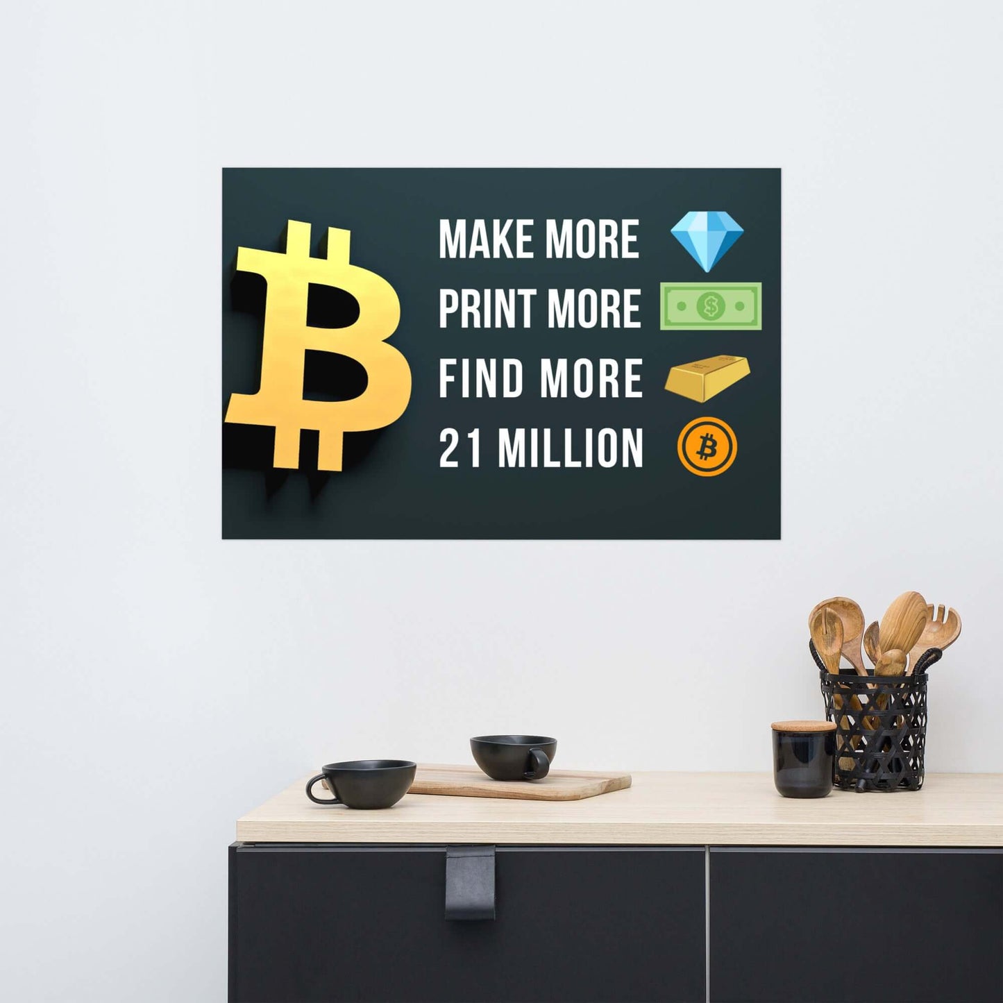 Shop the 21 Million Bitcoin Poster—celebrate Bitcoin’s limited supply with this striking, Bitcoin-inspired artwork
