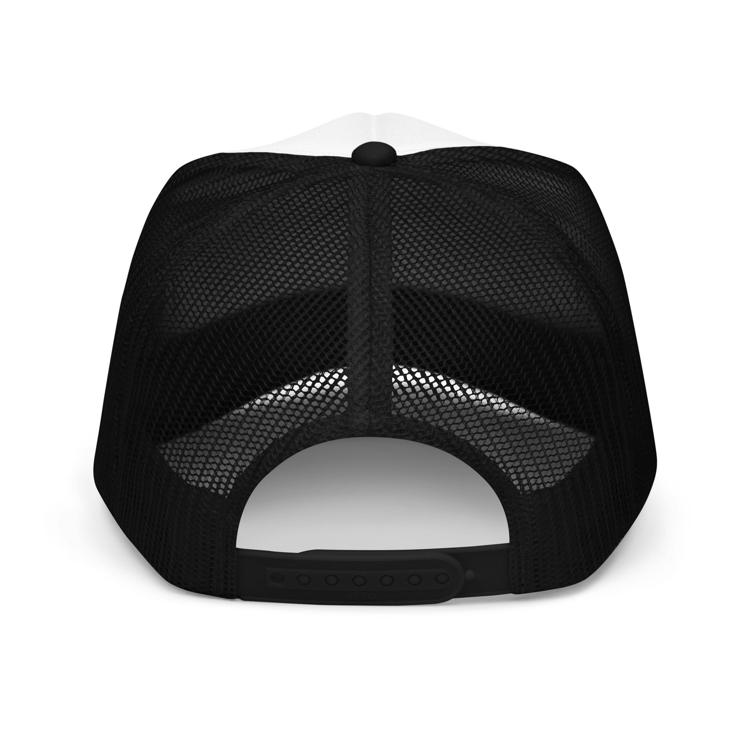 Shop the Bitcoin Sunset Foam Trucker Hat—stylish and breathable hat with a Bitcoin sunset design for Bitcoin plebs
