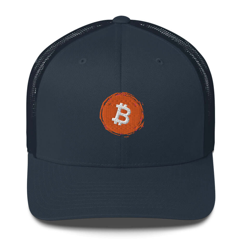 Bitcoin Trucker Cap – Stylish Mesh Snapback Hat for Bitcoin plebs black