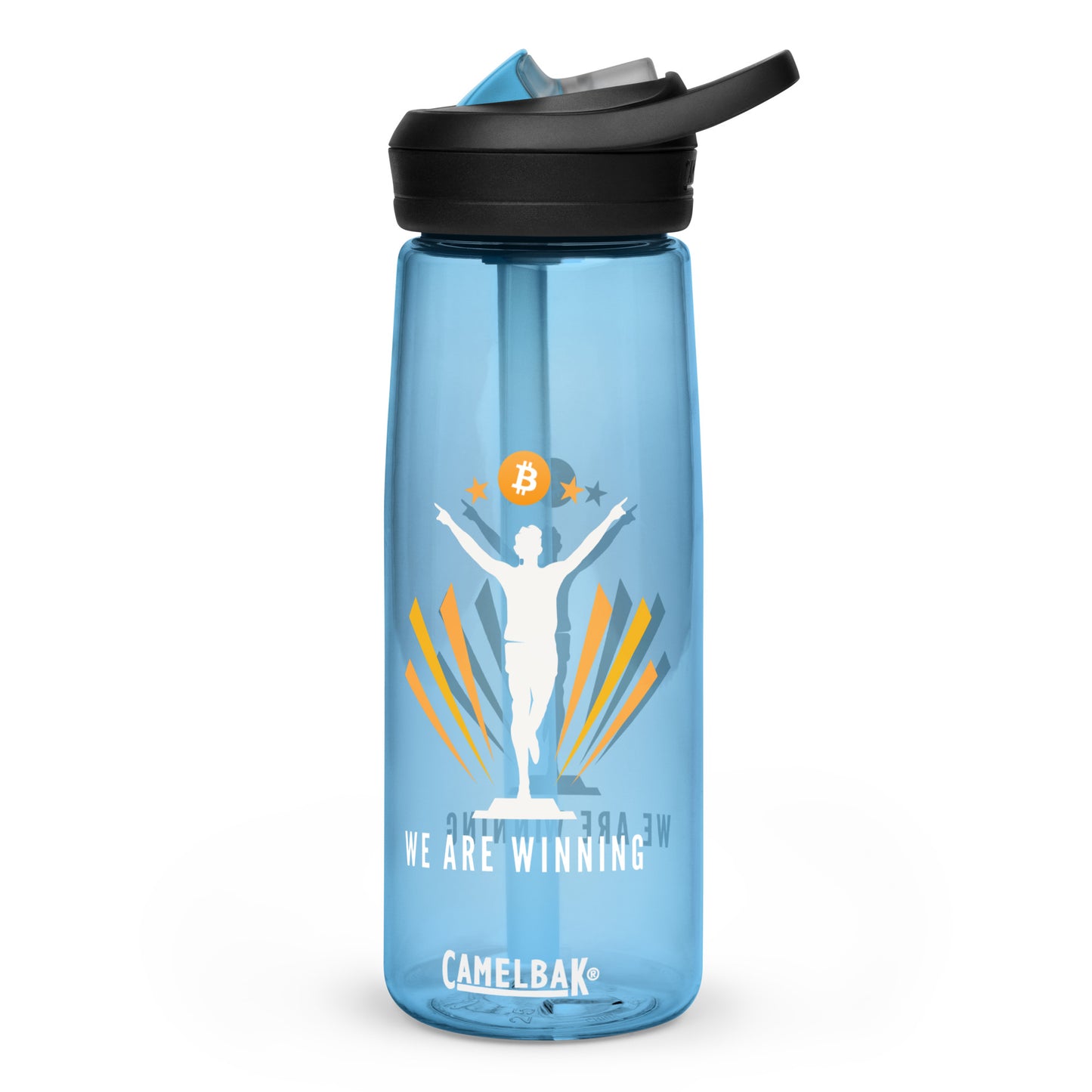 We Are Winning Sports Water Bottle – Durable water bottle with a Bitcoin-themed 'We Are Winning' design
