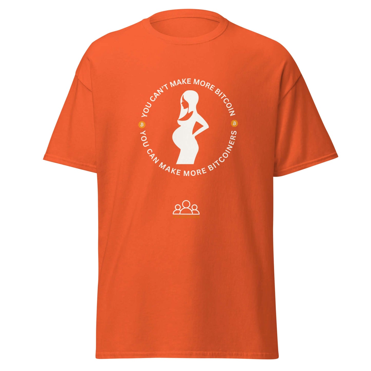 You Can't Make More Bitcoin Unisex Classic T-Shirt – Bitcoin-themed graphic tee in a classic fit orange