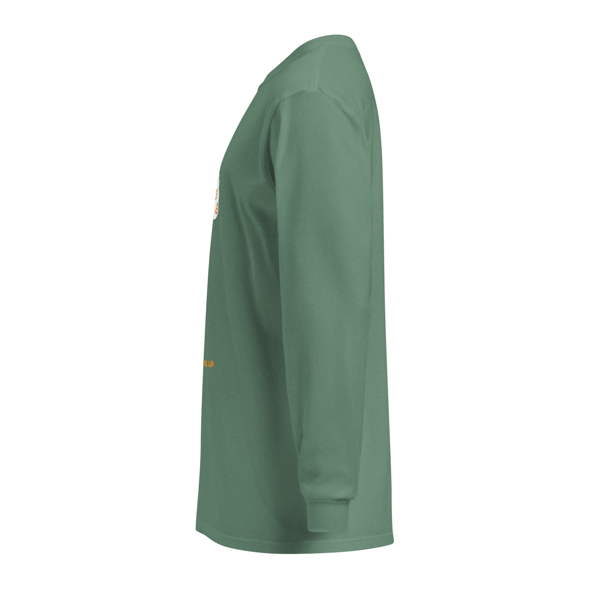 Garment-Dyed Number Go Up Heavyweight Long-Sleeve Shirt – Soft, durable long-sleeve shirt with a Bitcoin-themed 'Number Go Up' design