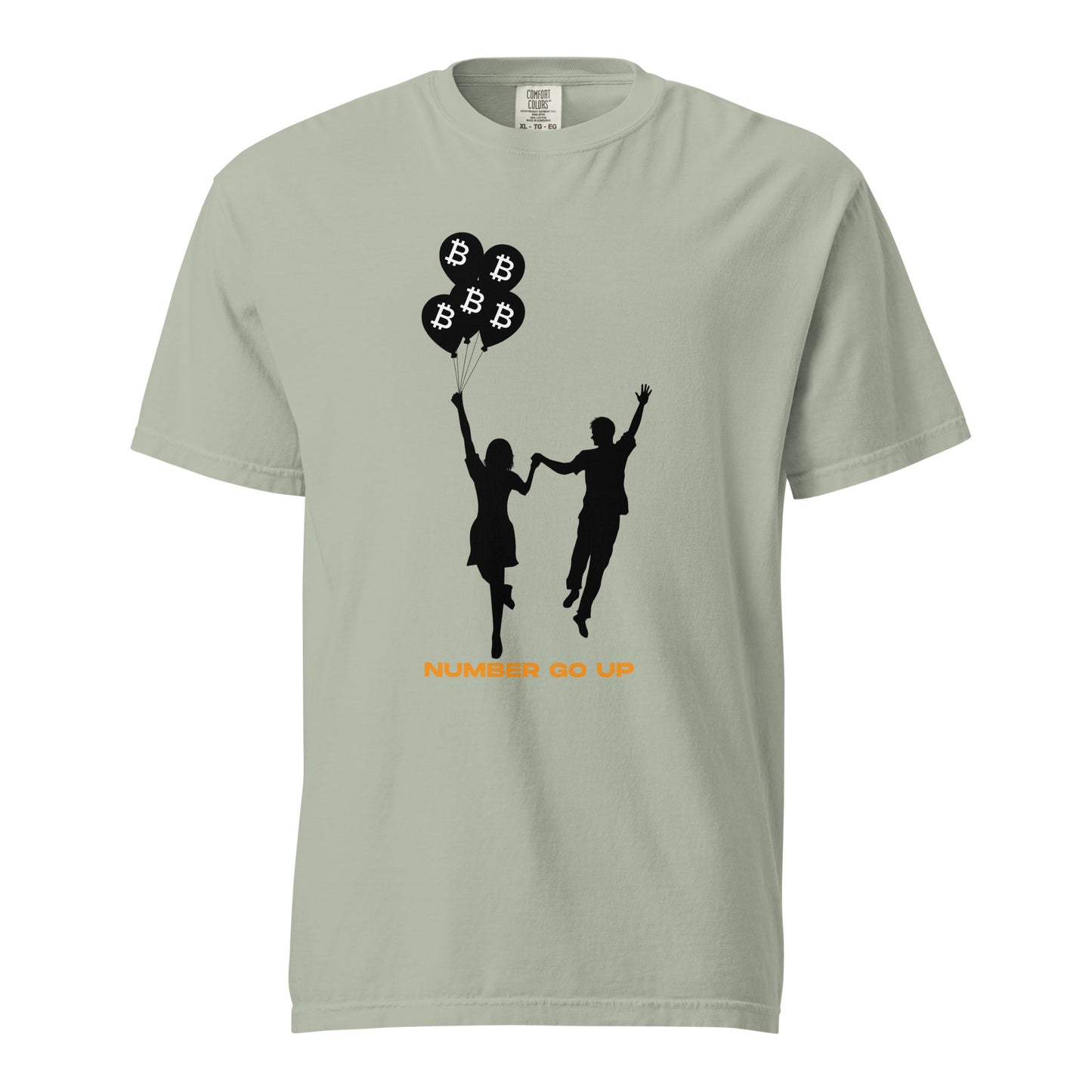 Unisex Number Go Up 2 Garment-Dyed Heavyweight T-Shirt – Comfortable, durable t-shirt with a Bitcoin-themed 'Number Go Up' design