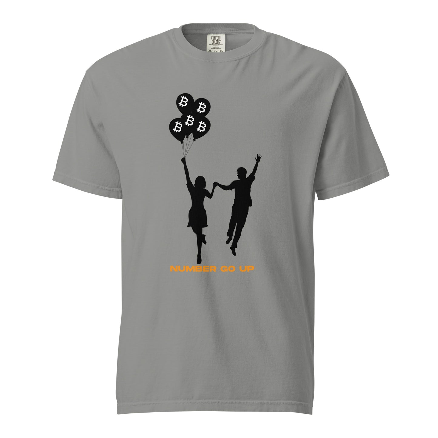 Unisex Number Go Up 2 Garment-Dyed Heavyweight T-Shirt – Comfortable, durable t-shirt with a Bitcoin-themed 'Number Go Up' design
