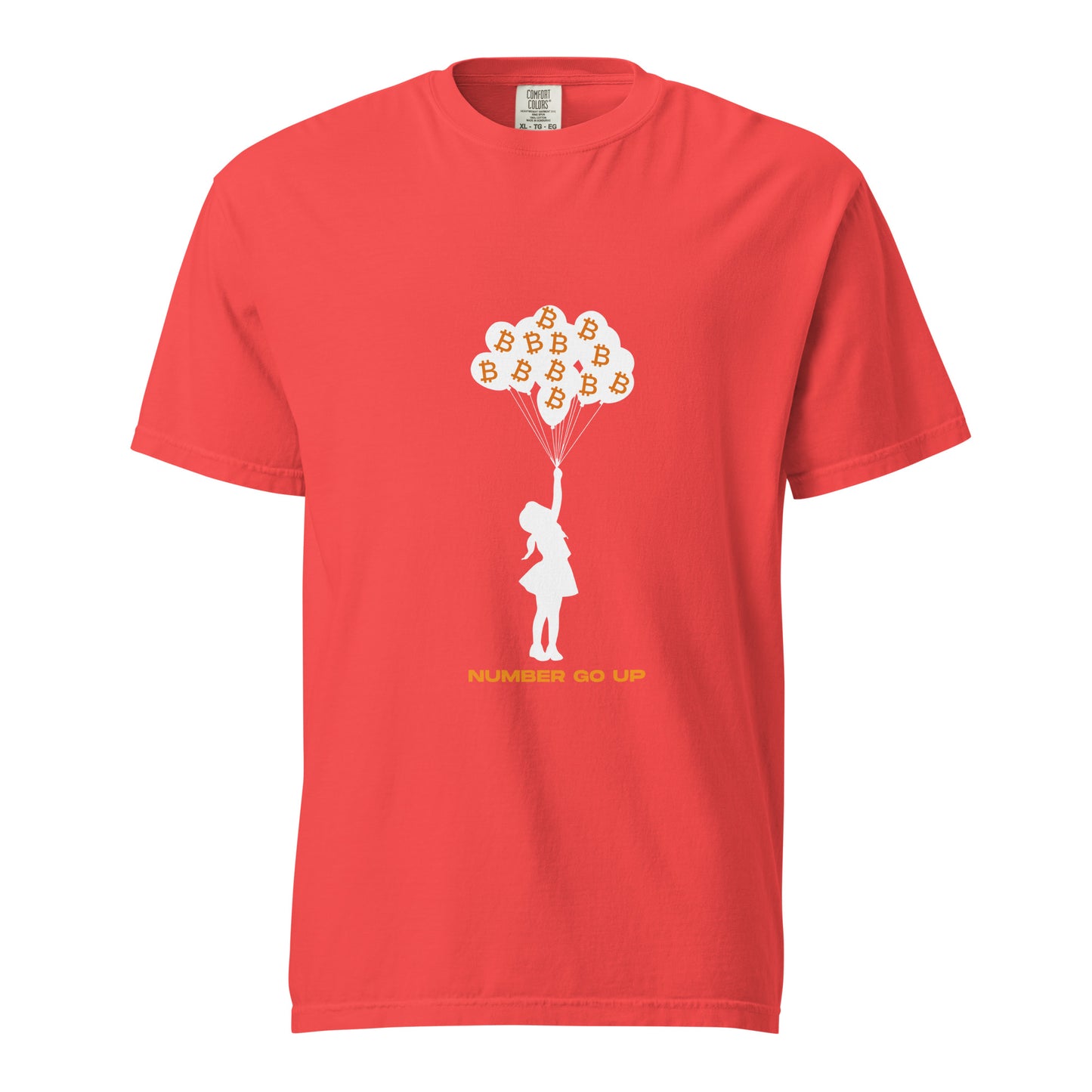 Unisex Number Go Up 2 Garment-Dyed Heavyweight T-Shirt – Comfortable, durable t-shirt with a Bitcoin-themed 'Number Go Up' design