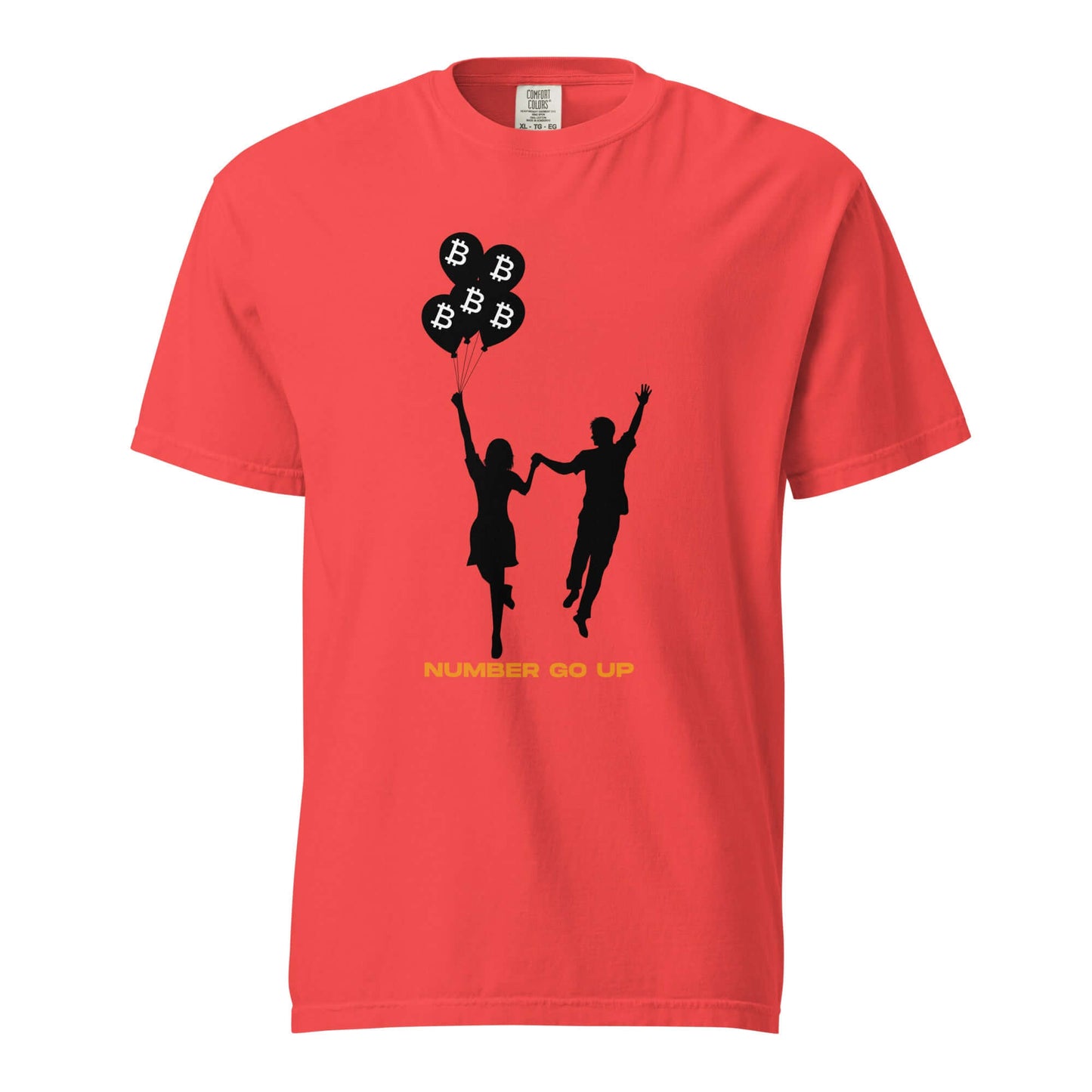 Unisex Number Go Up 2 Garment-Dyed Heavyweight T-Shirt – Comfortable, durable t-shirt with a Bitcoin-themed 'Number Go Up' design