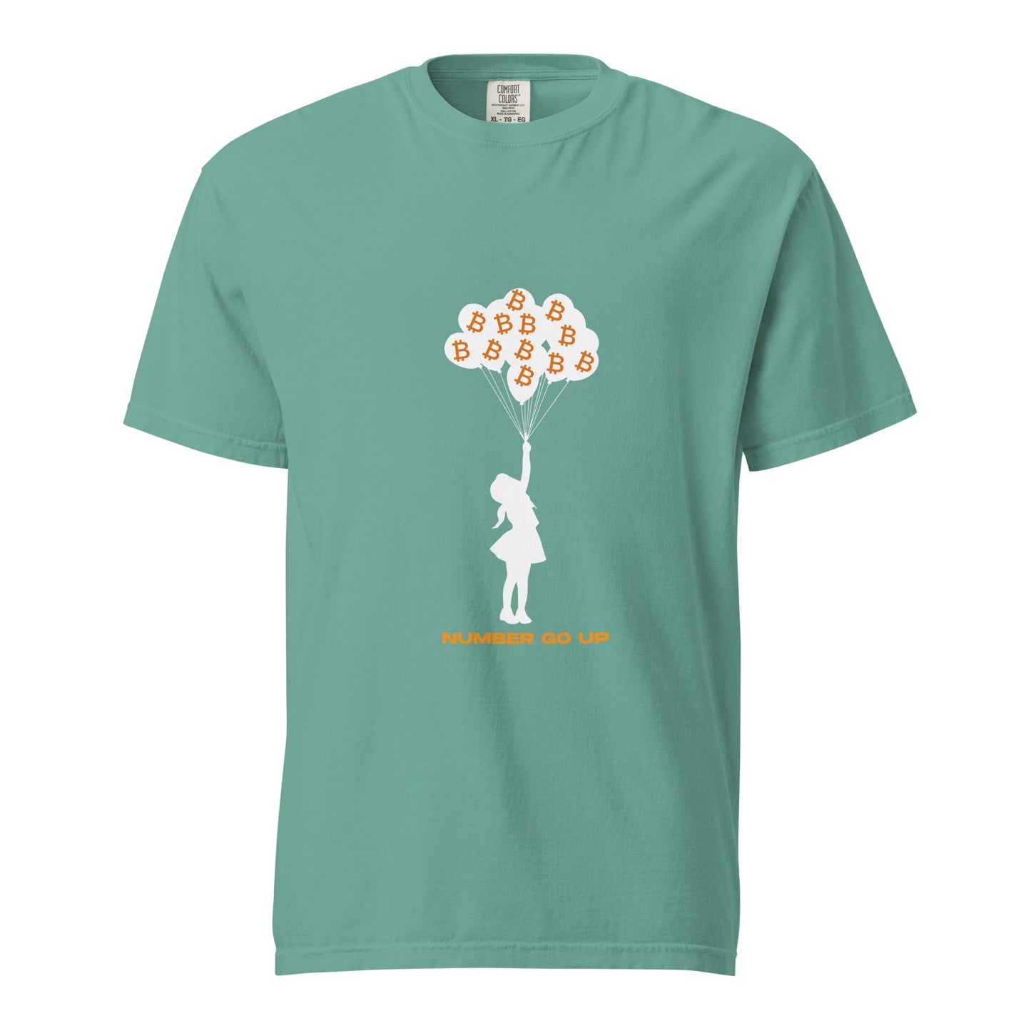 Unisex Number Go Up 2 Garment-Dyed Heavyweight T-Shirt – Comfortable, durable t-shirt with a Bitcoin-themed 'Number Go Up' design