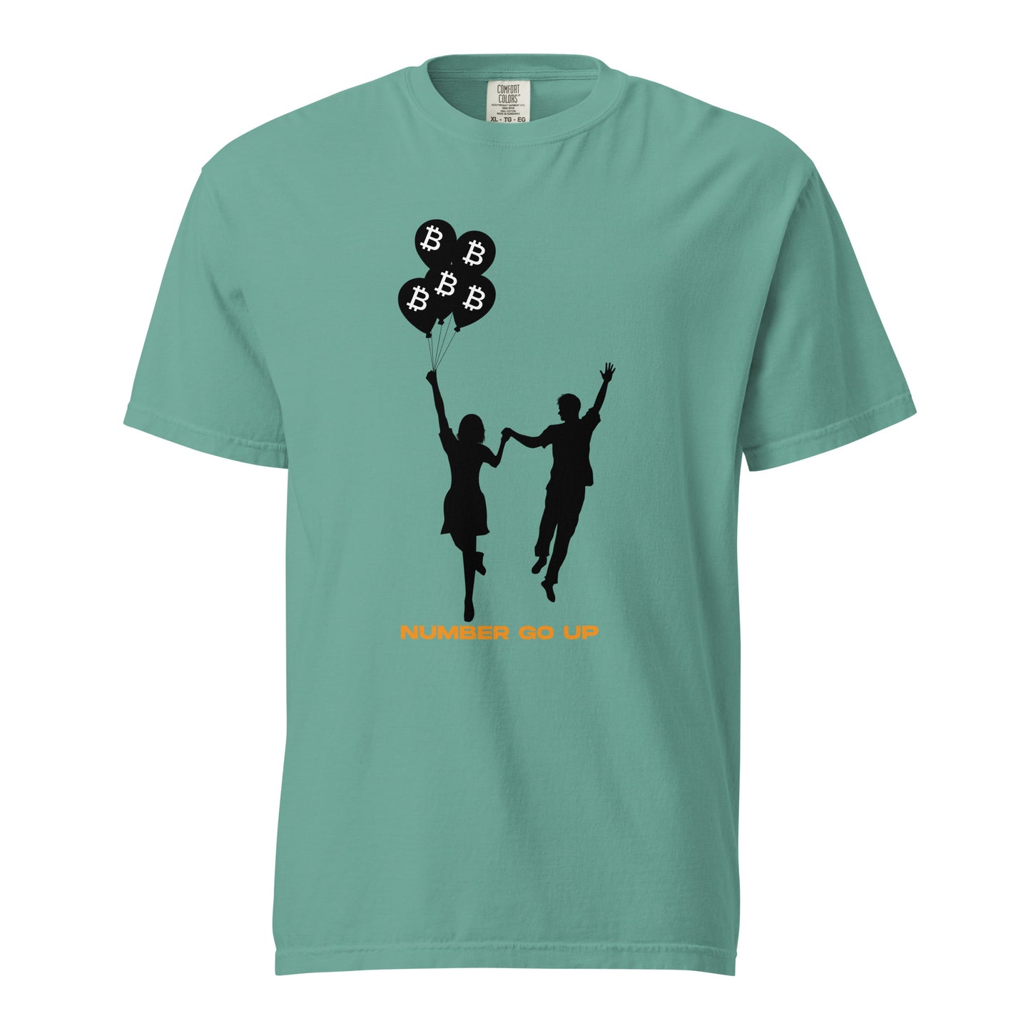 Unisex Number Go Up 2 Garment-Dyed Heavyweight T-Shirt – Comfortable, durable t-shirt with a Bitcoin-themed 'Number Go Up' design