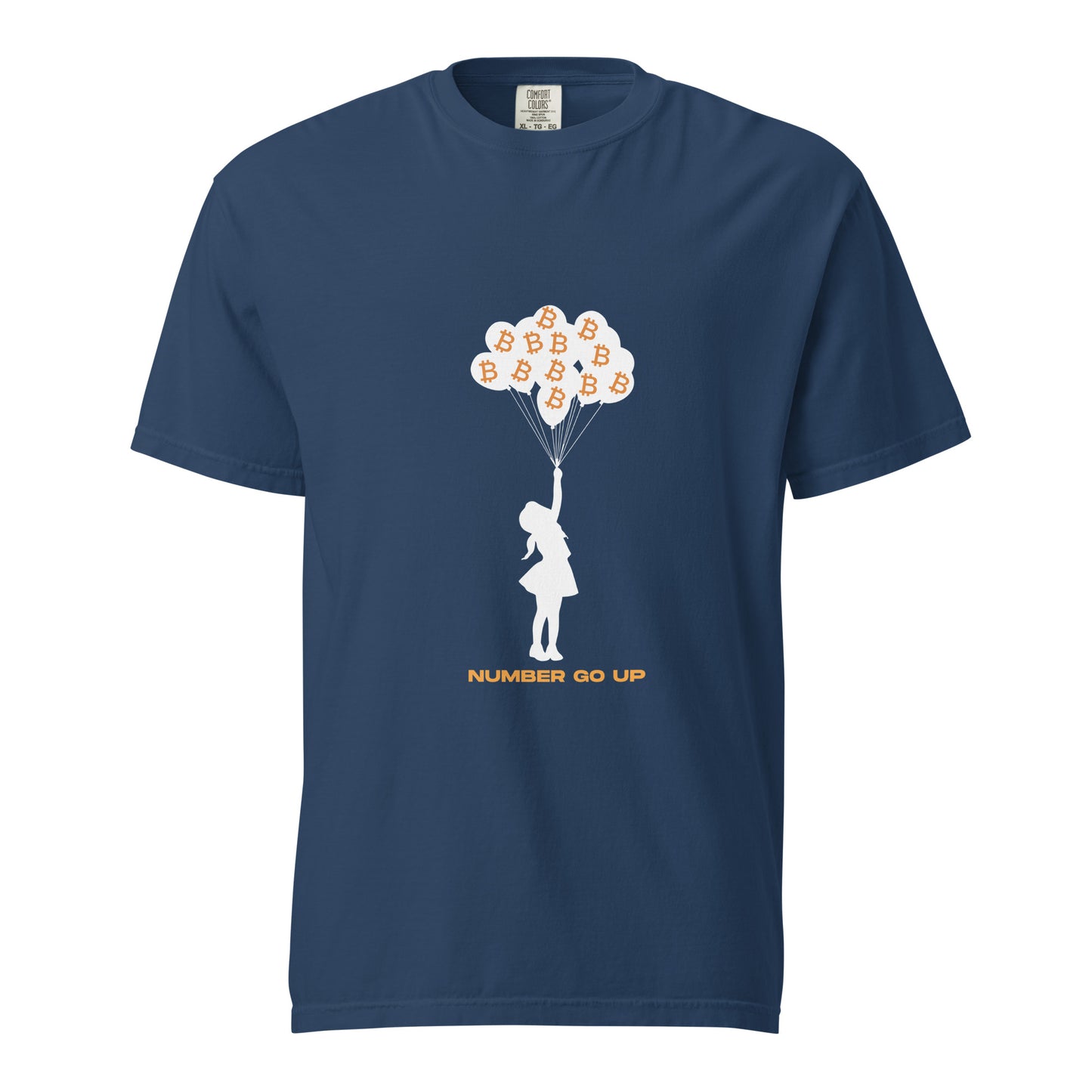 Unisex Number Go Up 2 Garment-Dyed Heavyweight T-Shirt – Comfortable, durable t-shirt with a Bitcoin-themed 'Number Go Up' design