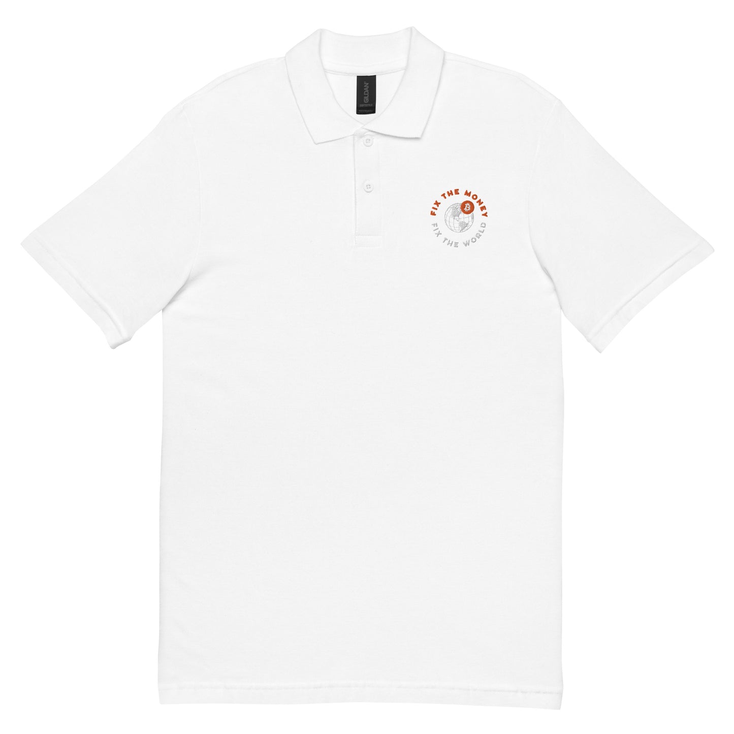 Fix the money fix the world Unisex pique polo shirt