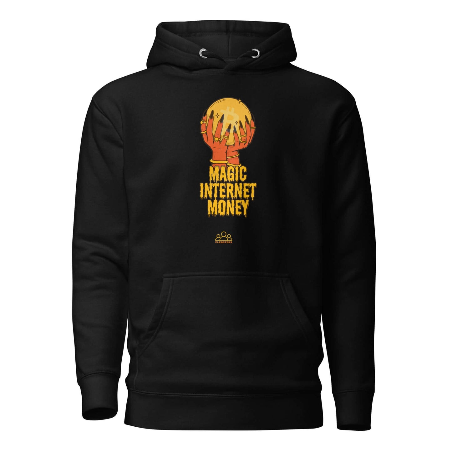 Bitcoin Magic Internet Money Knitted Unisex Hoodie – Cozy hoodie with a Bitcoin-themed magic internet money design