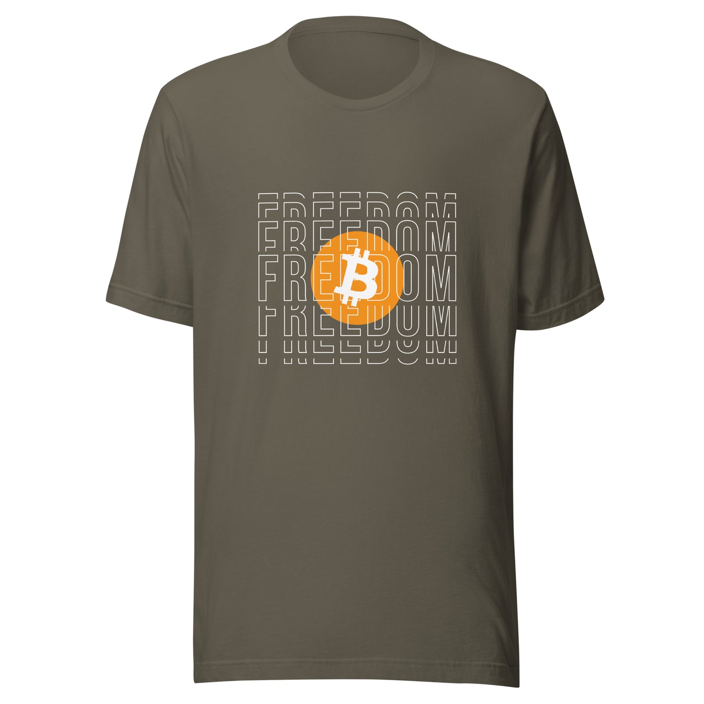 Bitcoin Freedom Unisex T-Shirt – Comfortable t-shirt featuring a Bitcoin freedom-themed design