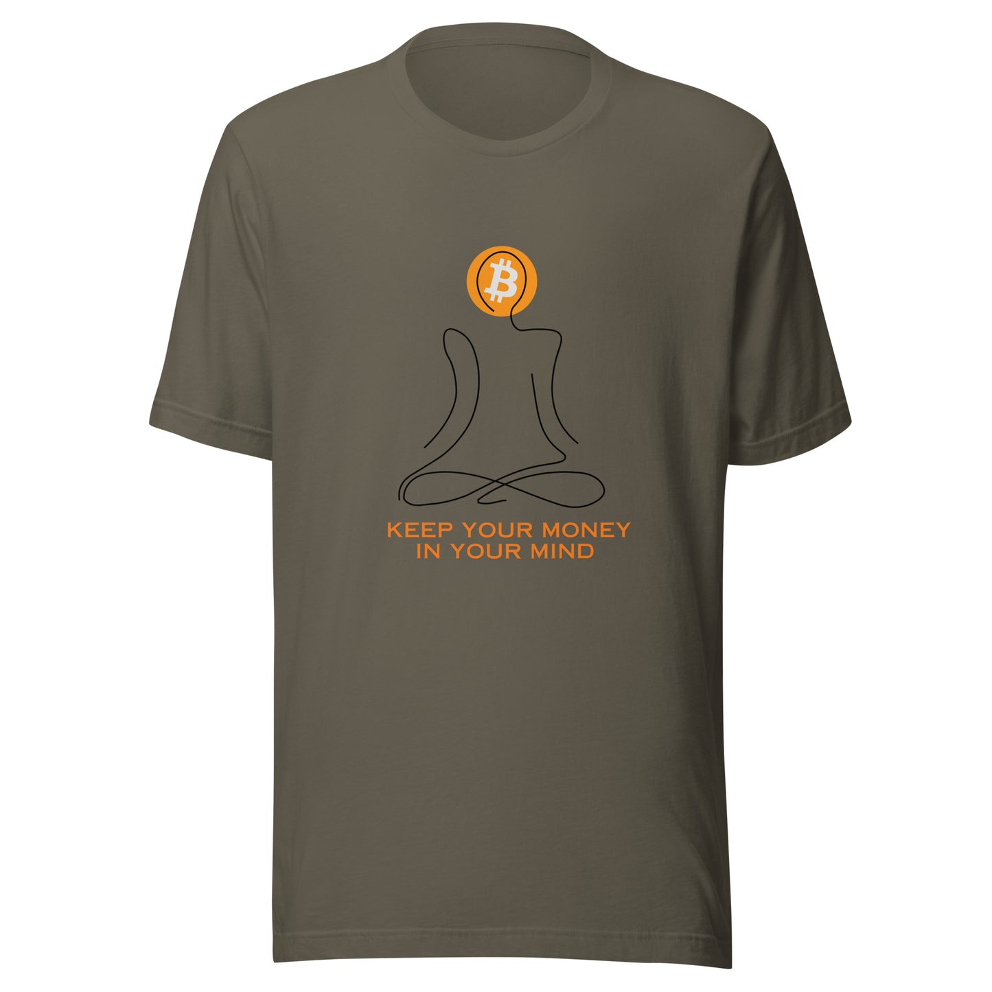 Keep Your Money in Your Mind Unisex T-Shirt – Stylish t-shirt with a Bitcoin-themed slogan design