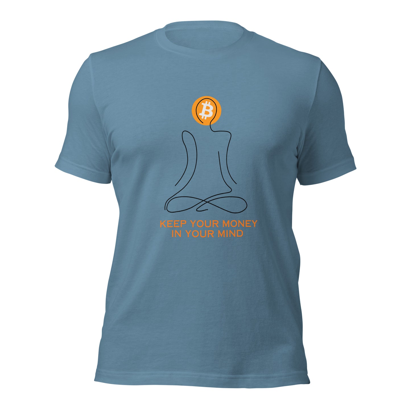 Keep Your Money in Your Mind Unisex T-Shirt – Stylish t-shirt with a Bitcoin-themed slogan design