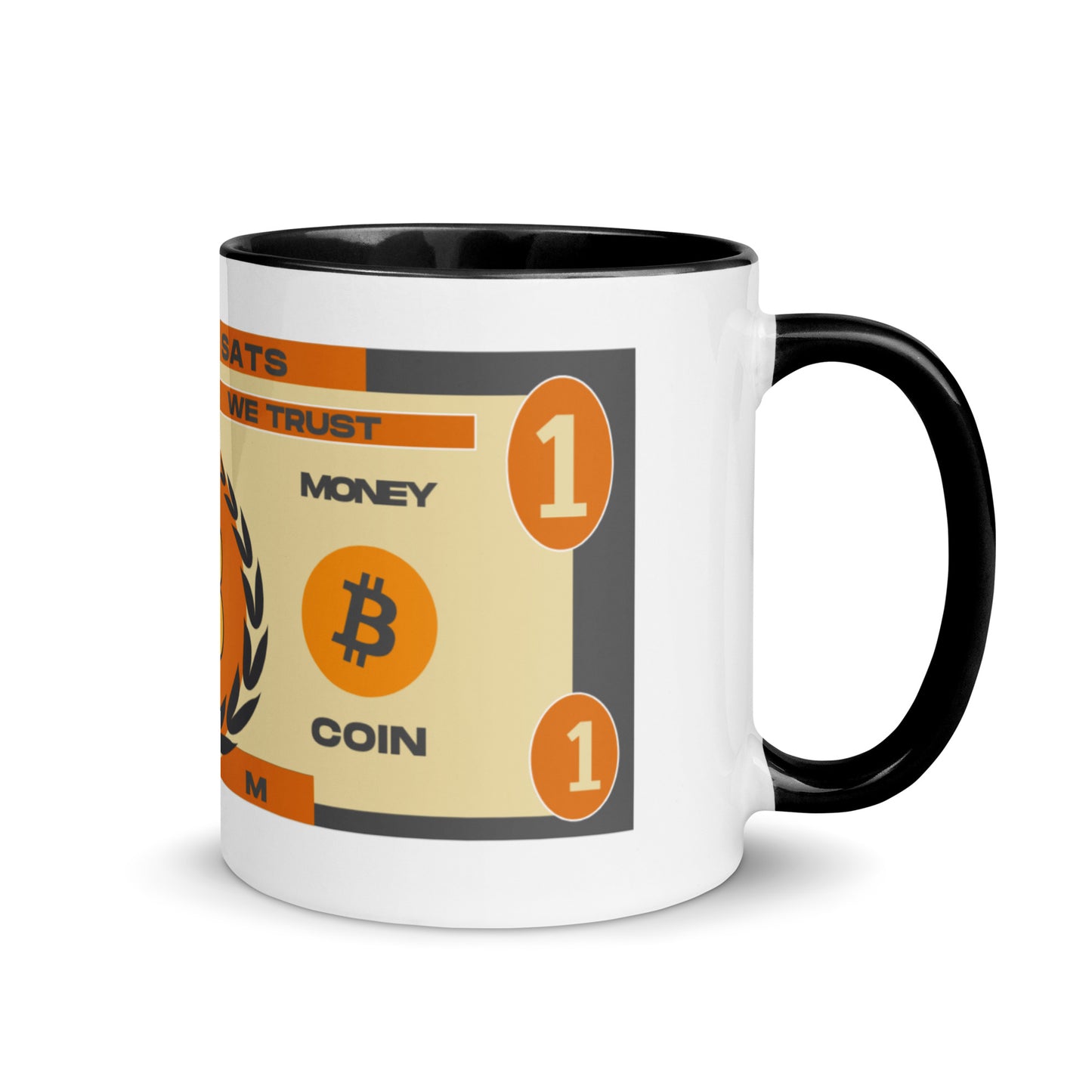Whole Coin Mug with Color Inside – Ceramic mug with Bitcoin-themed 'Whole Coin' design and colorful interior