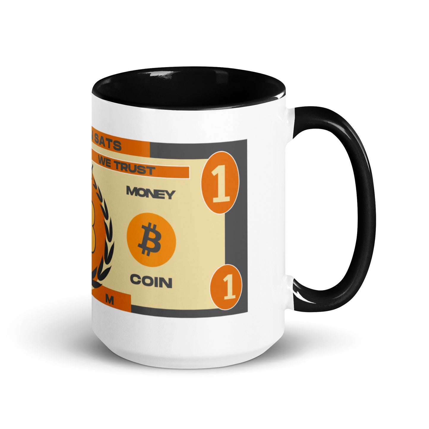 Whole Coin Mug with Color Inside – Ceramic mug with Bitcoin-themed 'Whole Coin' design and colorful interior