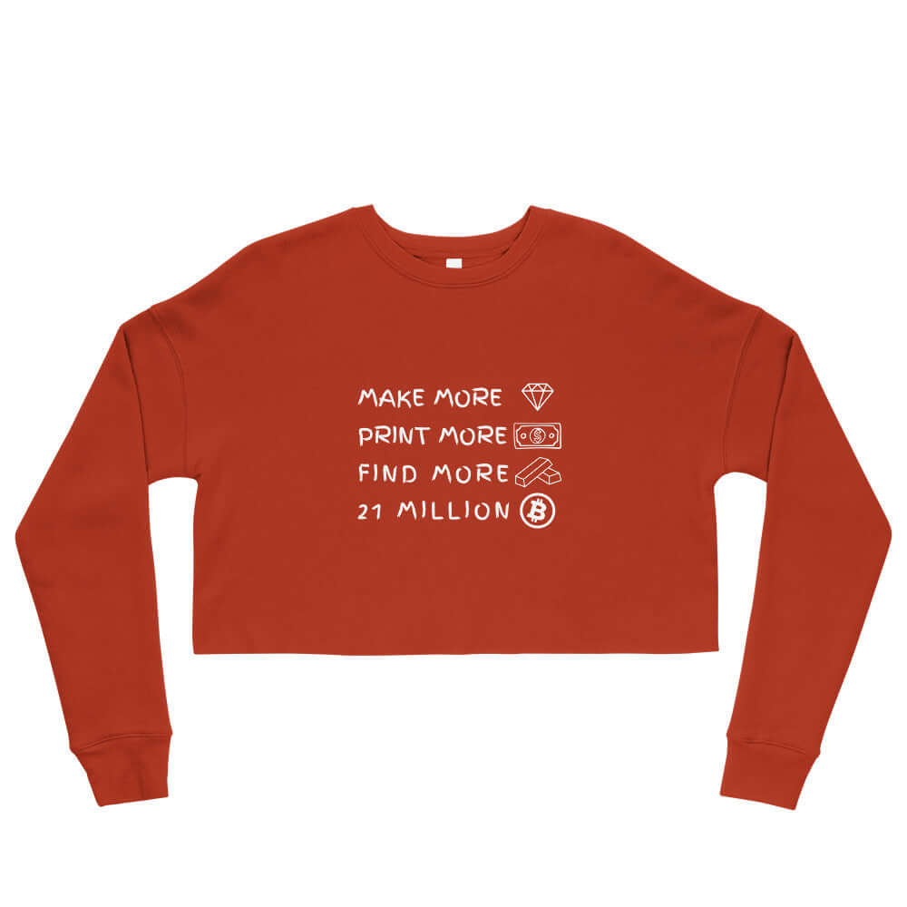 21 Million Bitcoin Crop Sweatshirt brick