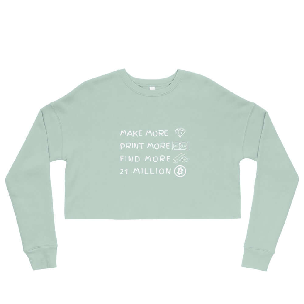 21 Million Bitcoin Crop Sweatshirt blue