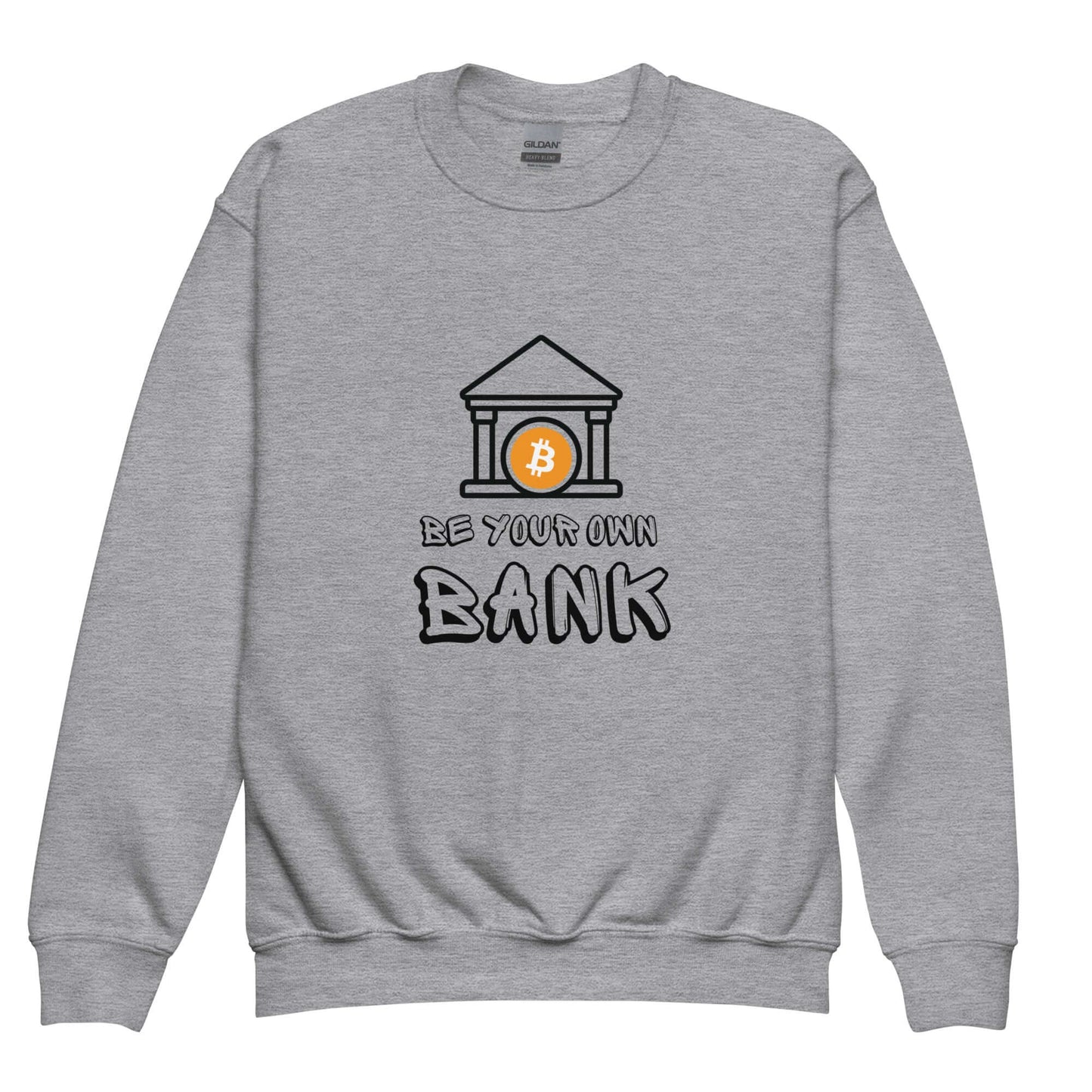 Shop the Be Your Own Bank crewneck sweatshirt —for those who believe in financial freedom and self-sovereignty in sport grey