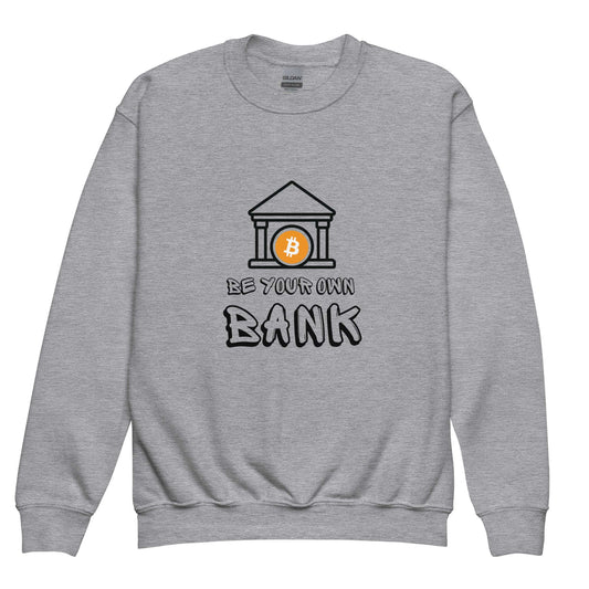 Shop the Be Your Own Bank crewneck sweatshirt —for those who believe in financial freedom and self-sovereignty in sport grey