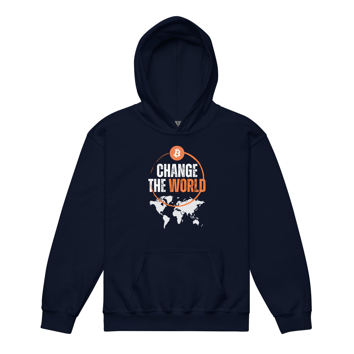 Bitcoin change the world Youth heavy blend hoodie