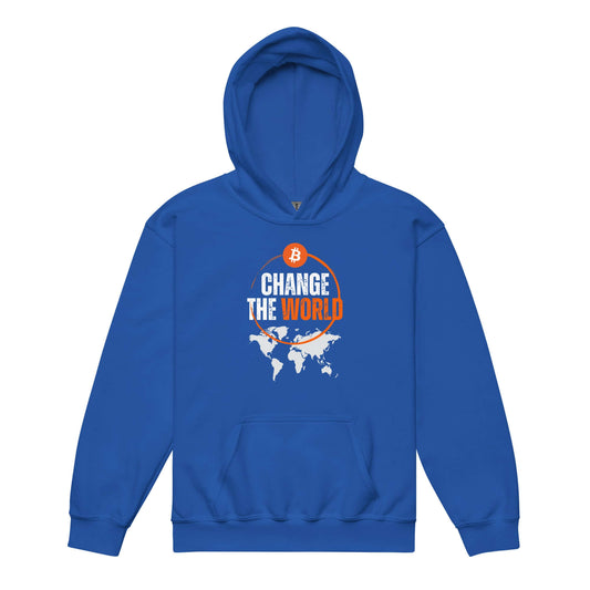 Bitcoin change the world Youth heavy blend hoodie