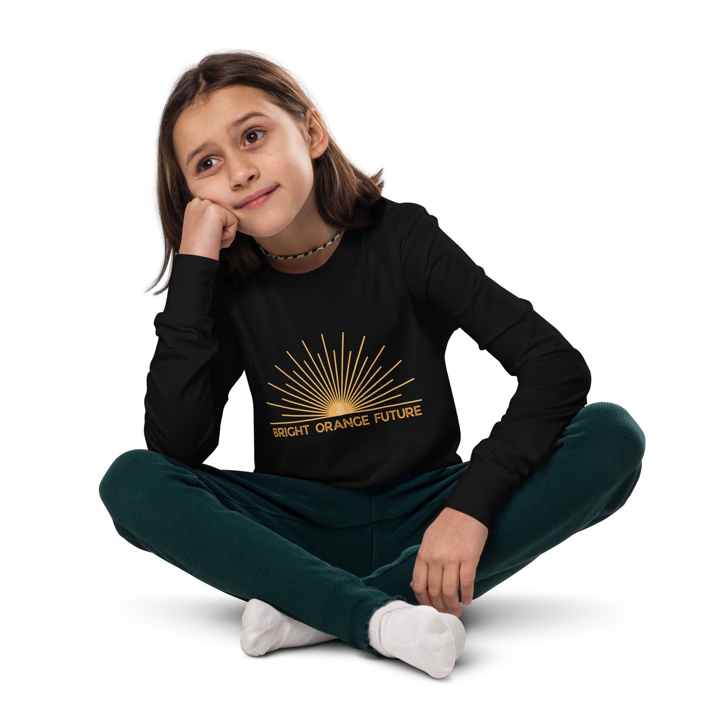 Bright Orange Future Youth long sleeve tee