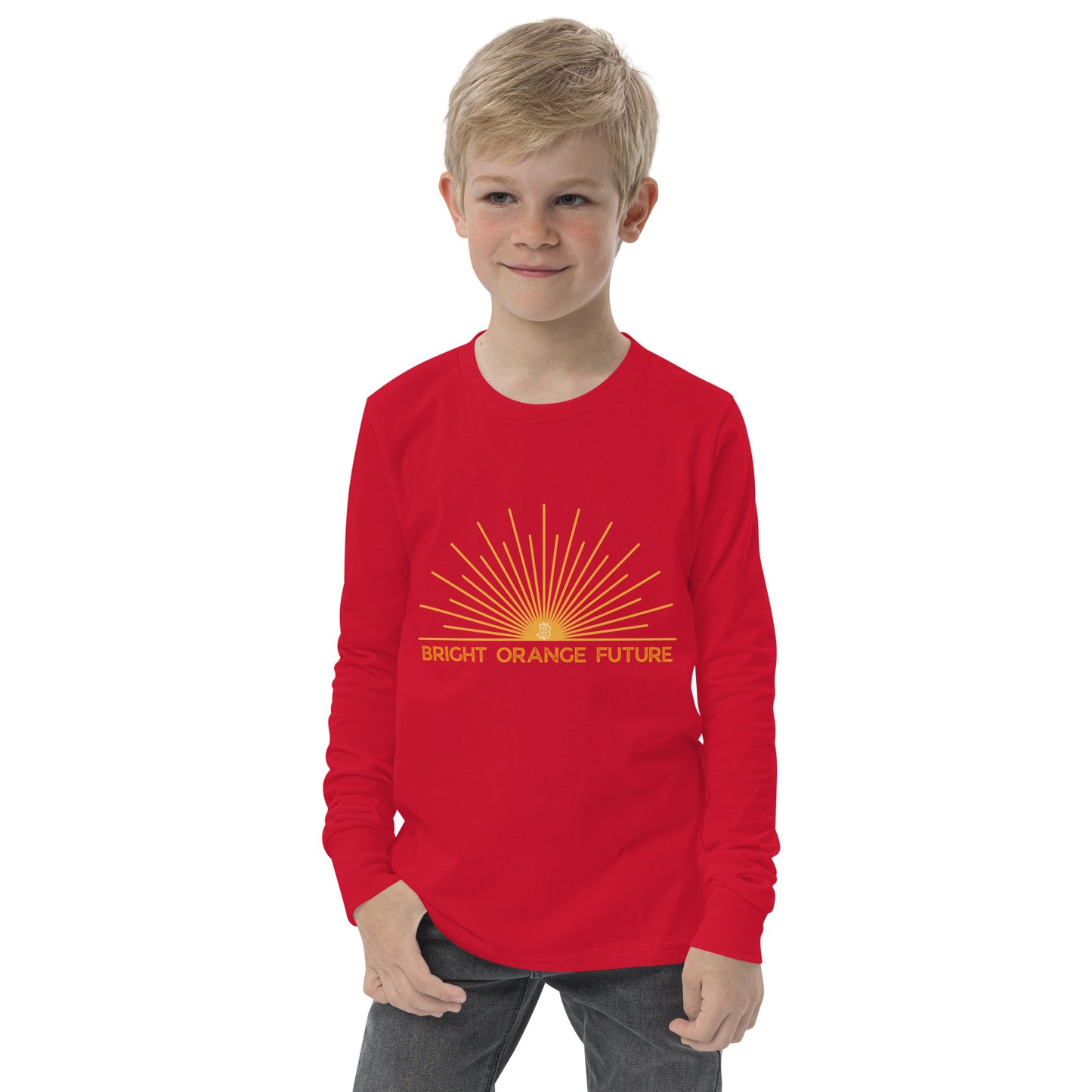 Bright Orange Future Youth long sleeve tee