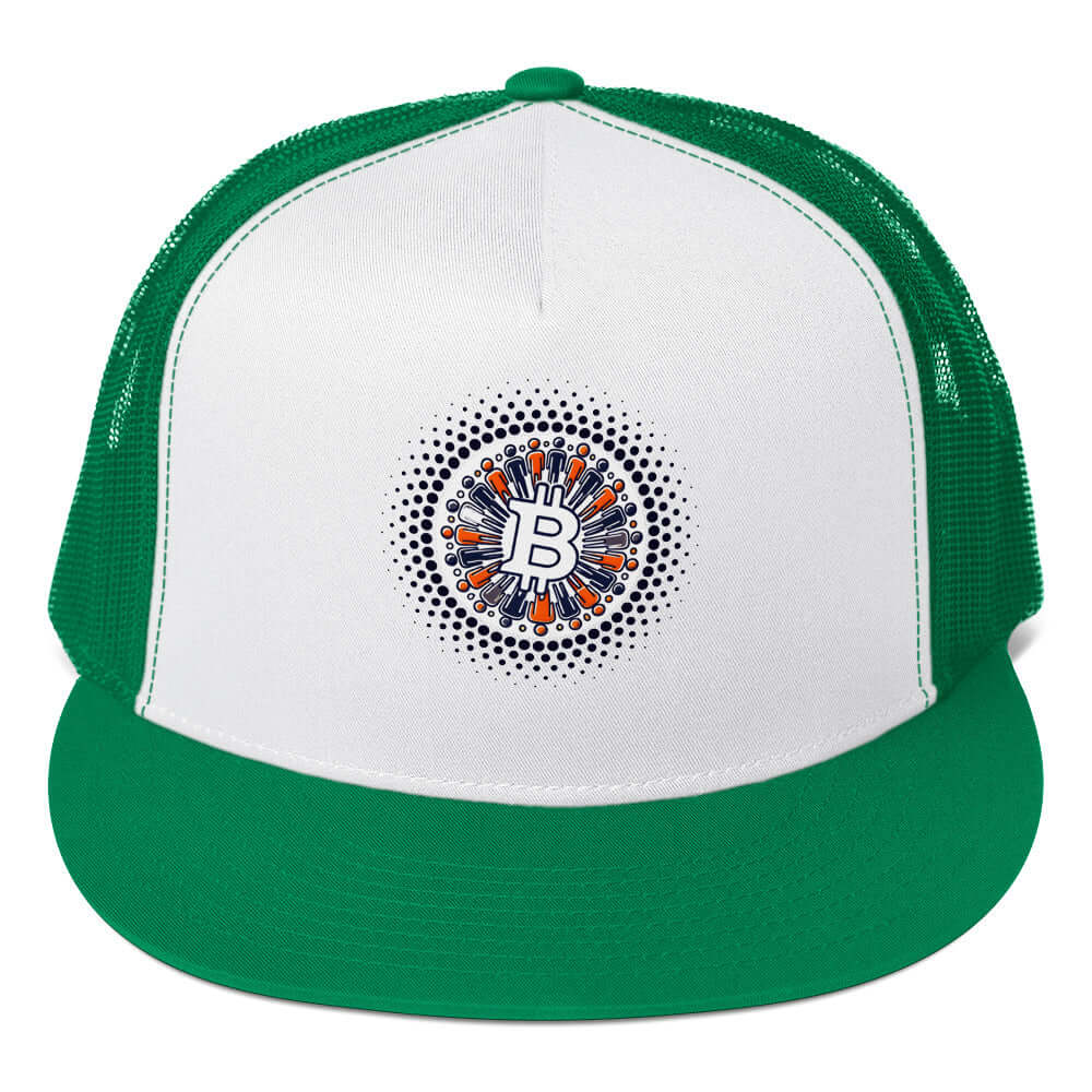 Bitcoin Plebs Trucker Cap – Mesh Snapback Hat for Bitcoin Plebs green 