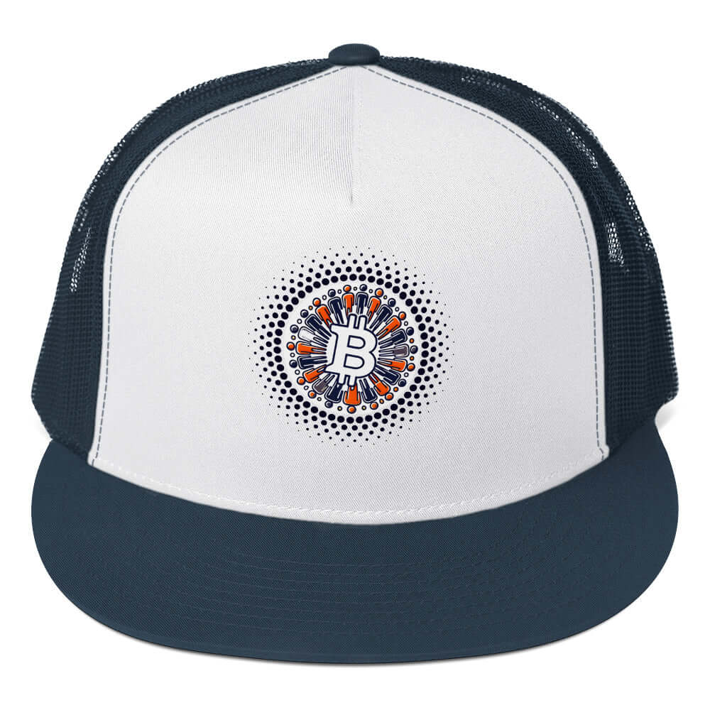 Bitcoin Plebs Trucker Cap – Mesh Snapback Hat for Bitcoin Plebs navy blue