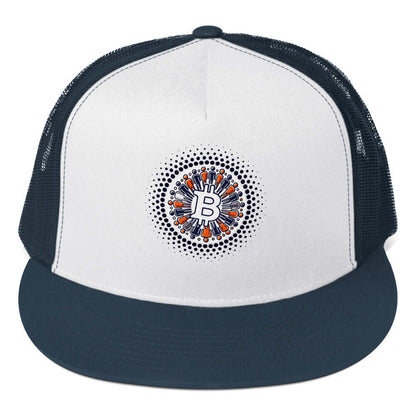 Bitcoin Plebs Trucker Cap – Mesh Snapback Hat for Bitcoin Plebs navy blue