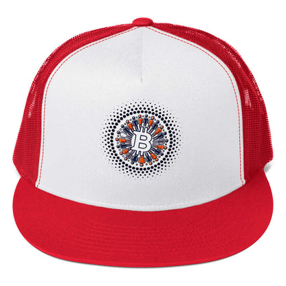 Bitcoin Plebs Trucker Cap – Mesh Snapback Hat for Bitcoin Plebs red