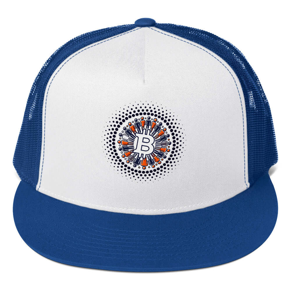 Bitcoin Plebs Trucker Cap – Mesh Snapback Hat for Bitcoin Plebs royal blue 