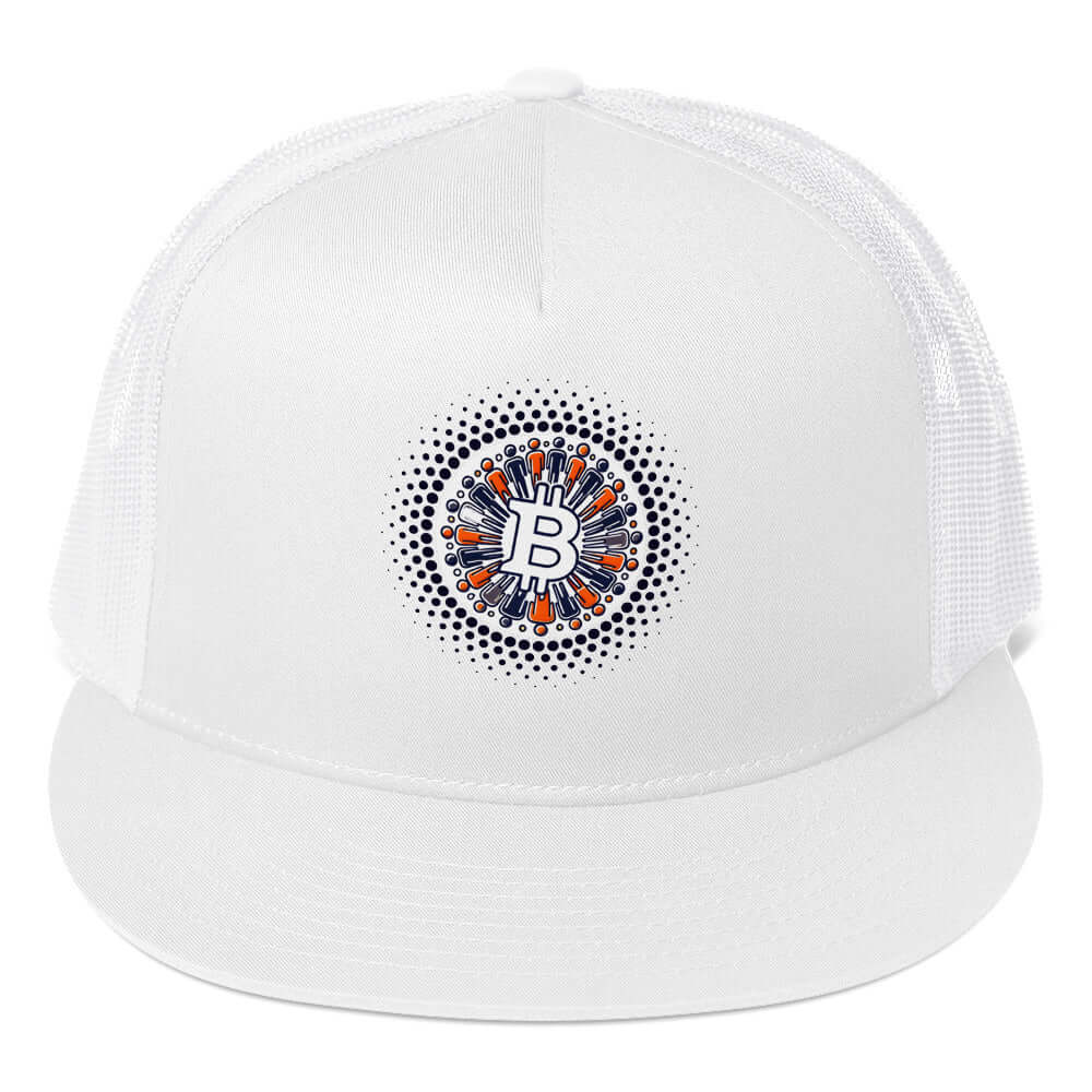 Bitcoin Plebs Trucker Cap – Mesh Snapback Hat for Bitcoin Plebs white 