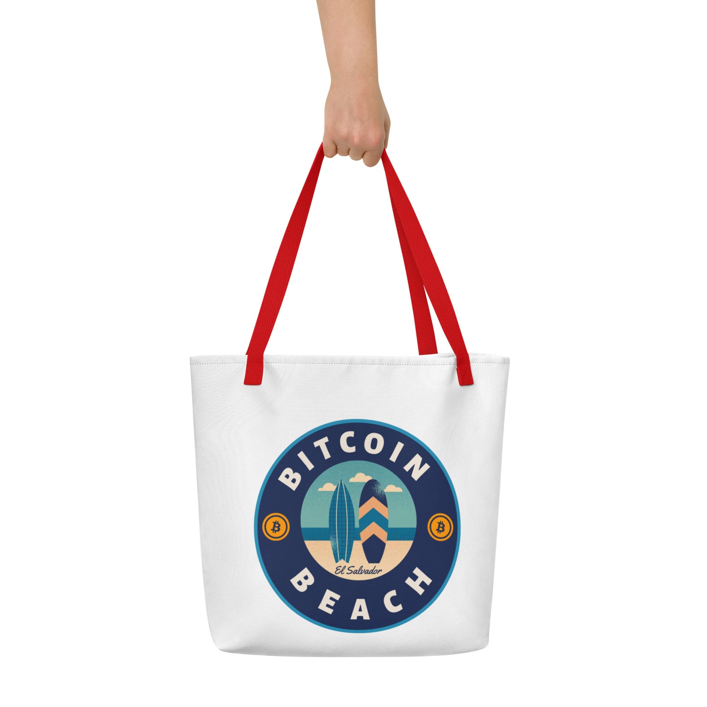 Bitcoin Beach Large Tote Bag