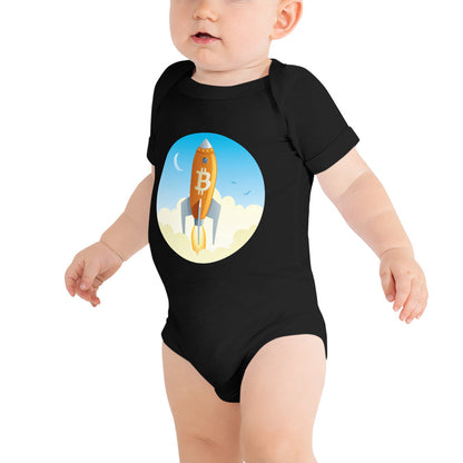 Bitcoin Rocket Baby short sleeve one piece