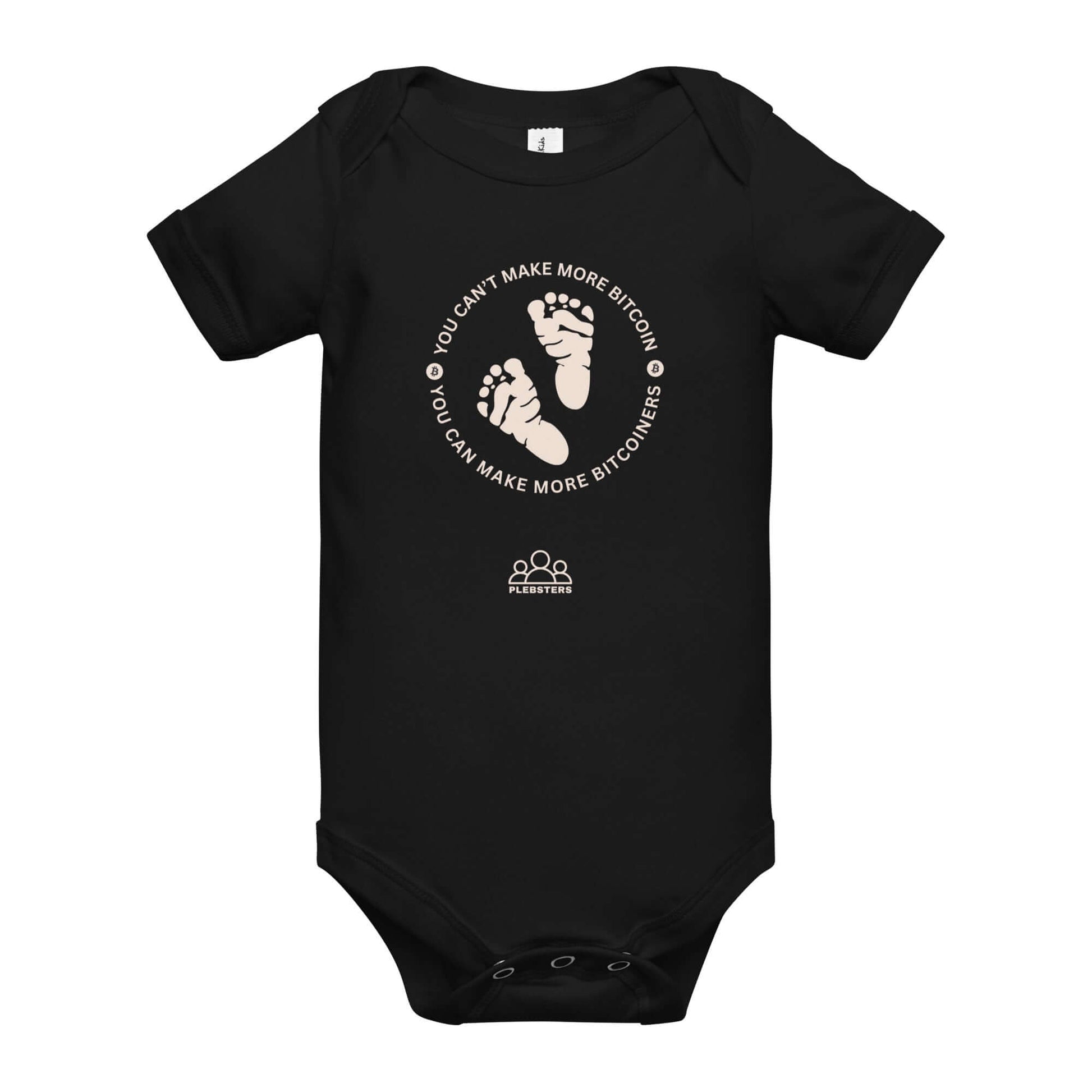 You Can't Make More Bitcoin Baby Short Sleeve One Piece – Soft and comfortable Bitcoin-themed bodysuit for babies