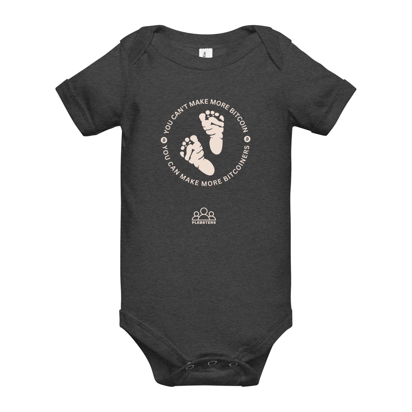 You Can't Make More Bitcoin Baby Short Sleeve One Piece – Soft and comfortable Bitcoin-themed bodysuit for babies
