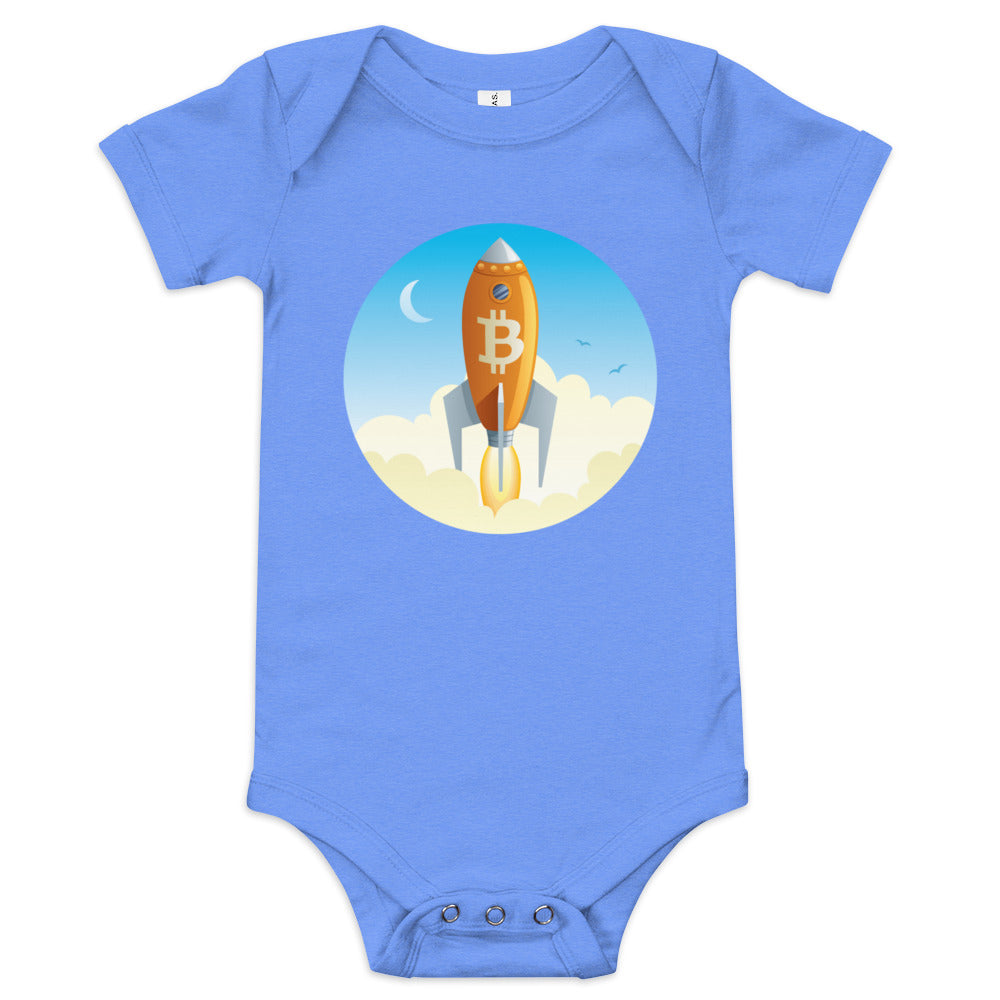 Bitcoin Rocket Baby short sleeve one piece