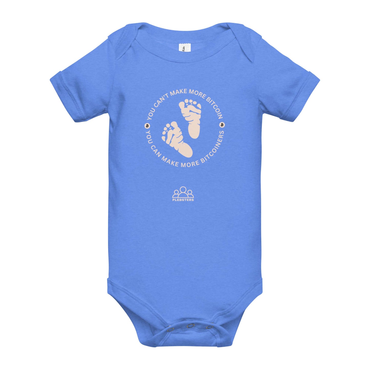 You Can't Make More Bitcoin Baby Short Sleeve One Piece – Soft and comfortable Bitcoin-themed bodysuit for babies
